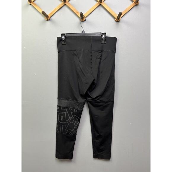 Victoria's Secret Pink Legging Womens small Bonded Crop Black Spellout - Picture 5 of 7